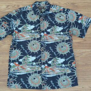Cooke Street Hawaiian Islands Button Down Shirt Size Medium